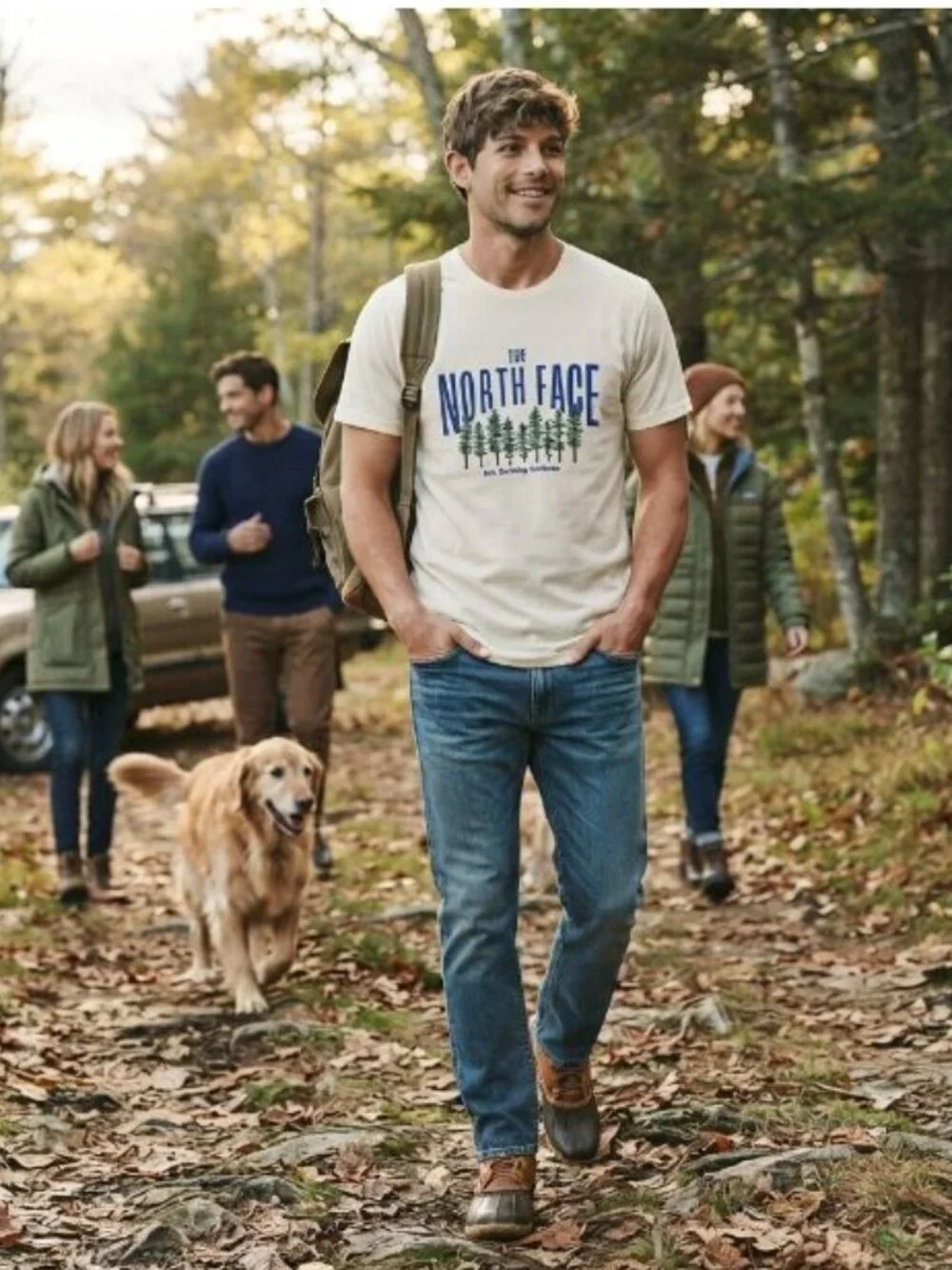The North Face Mens M White Graphic T-Shirt Est Berkeley California Trees Preppy